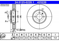 Disque de frein 24.0125-0220.1 ATE