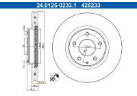 Disque de frein 24.0125-0233.1 ATE