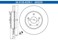 Disque de frein 24.0125-0235.1 ATE