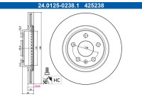 Disque de frein 24.0125-0238.1 ATE