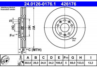 Disque de frein 24.0126-0176.1 ATE