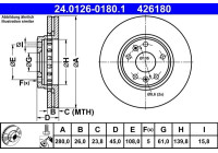 Disque de frein 24.0126-0180.1 ATE