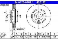 Disque de frein 24.0126-0182.1 ATE