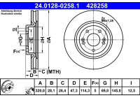 Disque de frein 24.0128-0258.1 ATE