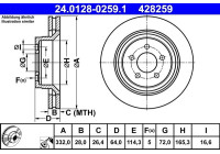 Disque de frein 24.0128-0259.1 ATE