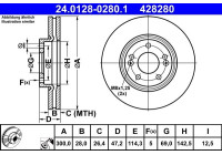 Disque de frein 24.0128-0280.1 ATE