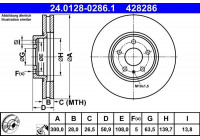 Disque de frein 24.0128-0286.1 ATE