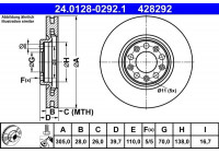 Disque de frein 24.0128-0292.1 ATE