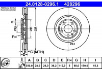 Disque de frein 24.0128-0296.1 ATE