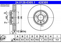 Disque de frein 24.0128-0305.1 ATE