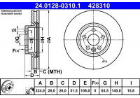 Disque de frein 24.0128-0310.1 ATE