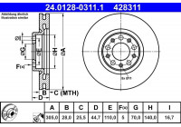 Disque de frein 24.0128-0311.1 ATE