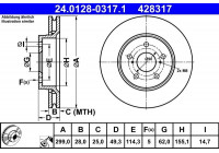 Disque de frein 24.0128-0317.1 ATE