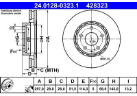 Disque de frein 24.0128-0323.1 ATE