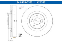 Disque de frein 24.0128-0332.1 ATE