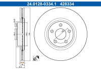 Disque de frein 24.0128-0334.1 ATE