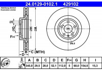 Disque de frein 24.0129-0102.1 ATE
