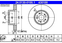 Disque de frein 24.0130-0100.1 ATE