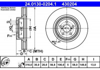 Disque de frein 24.0130-0204.1 ATE