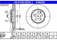Disque de frein 24.0130-0224.1 ATE