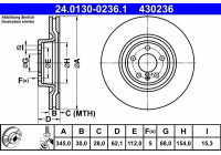 Disque de frein 24.0130-0236.1 ATE
