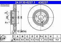 Disque de frein 24.0130-0237.1 ATE
