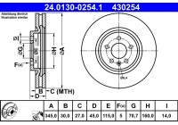 Disque de frein 24.0130-0254.1 ATE