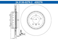 Disque de frein 24.0130-0276.2 ATE
