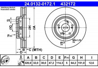Disque de frein 24.0132-0172.1 ATE