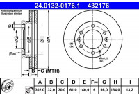 Disque de frein 24.0132-0176.1 ATE
