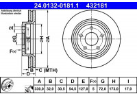 Disque de frein 24.0132-0181.1 ATE
