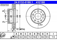 Disque de frein 24.0132-0188.1 ATE