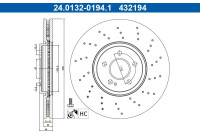 Disque de frein 24.0132-0194.1 ATE