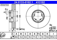 Disque de frein 24.0133-0102.1 ATE