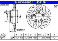 Disque de frein 24.0134-0106.1 ATE