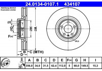 Disque de frein 24.0134-0107.1 ATE