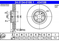 Disque de frein 24.0134-0108.1 ATE
