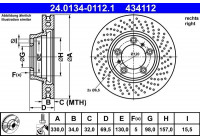 Disque de frein 24.0134-0112.1 ATE