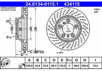 Disque de frein 24.0134-0115.1 ATE
