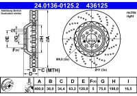 Disque de frein 24.0136-0125.2 ATE