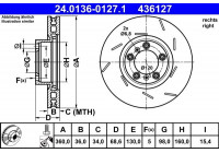 Disque de frein 24.0136-0127.1 ATE