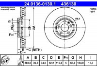 Disque de frein 24.0136-0130.1 ATE