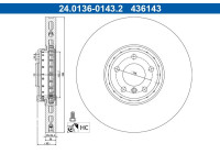 Disque de frein 24.0136-0143.2 ATE