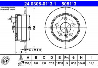 Disque de frein 24.0308-0113.1 ATE