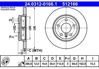 Disque de frein 24.0312-0166.1 ATE