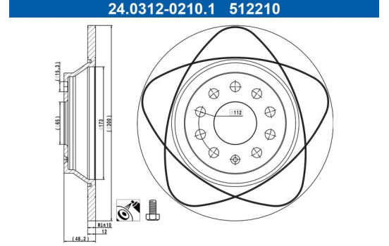 Disque de frein 24.0312-0210.1 ATE