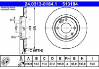 Disque de frein 24.0313-0184.1 ATE
