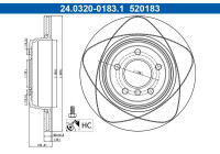 Disque de frein 24.0320-0183.1 ATE