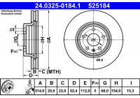Disque de frein 24.0325-0184.1 ATE