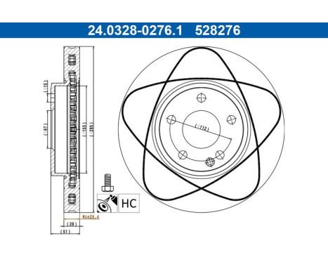 Disque de frein 24.0328-0276.1 ATE